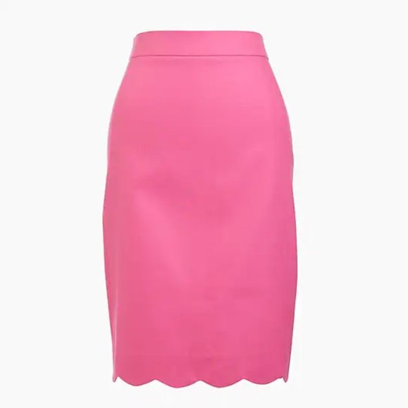 J. Crew Dresses & Skirts - NWT Pink Pencil Scalloped J Crew Skirt